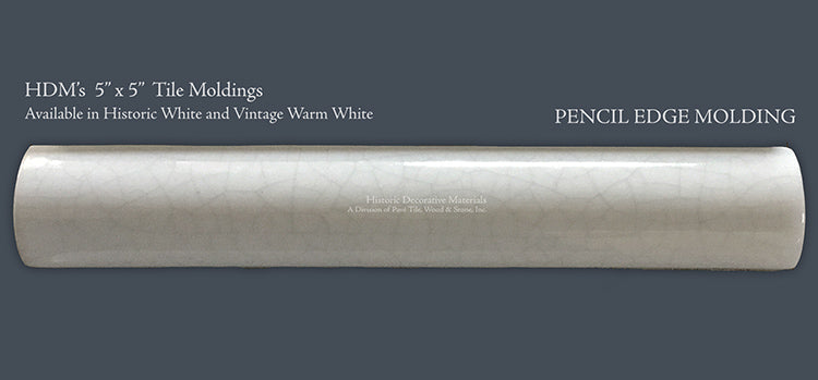 Dutch Blue 17th Century Antiqued Delft Tile Collection:  Pencil Edge Molding