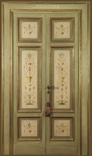 Master Crafted Antiqued Solid Wood Doors: Sauge Vert et Or + Trompe l'Oeil Jardininage