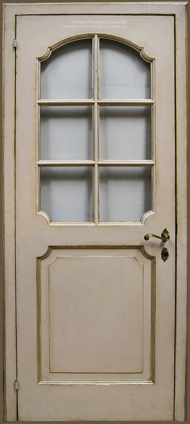 Master Crafted Antiqued Solid Wood Doors: Crème Cassée et Olive with Glass Inserts 