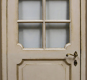 Master Crafted Antiqued Solid Wood Doors: Crème Cassée et Olive with Glass Inserts 