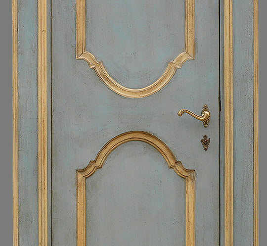 Master Crafted Antiqued Solid Wood Doors: Bleu Français et Or