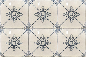 16th Century Italian Decorative Tile: Principe Gabriele on Perfect White Cream