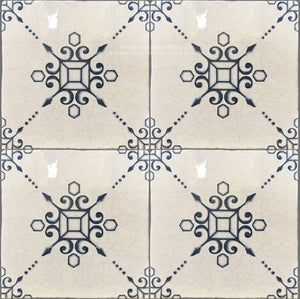 16th Century Italian Decorative Tile: Principe Gabriele on Perfect White Cream