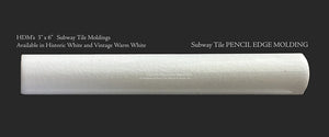 HDM's Ceramic Glazed 3" x 6" Subway Tile Pencil Edge Molding