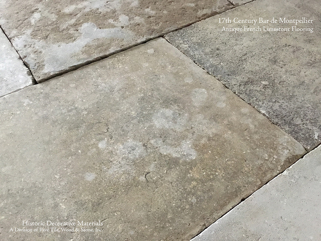 Antique 17th Century Bar de Montpellier French Limestone Flooring