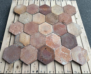 Beaulieu-sur-Dordogne French Reclaimed Terra Cotta Tile Hexagon