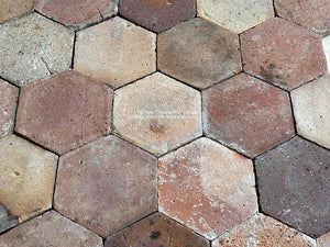 Beaulieu-sur-Dordogne French Reclaimed Terra Cotta Tile Hexagon