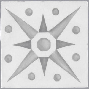 Gardens in the Cloister 16th Century French Encaustic Decorative Tile: Star