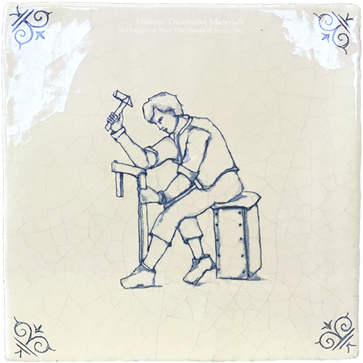 Hand painting antique Delft tiles require skill and precision.