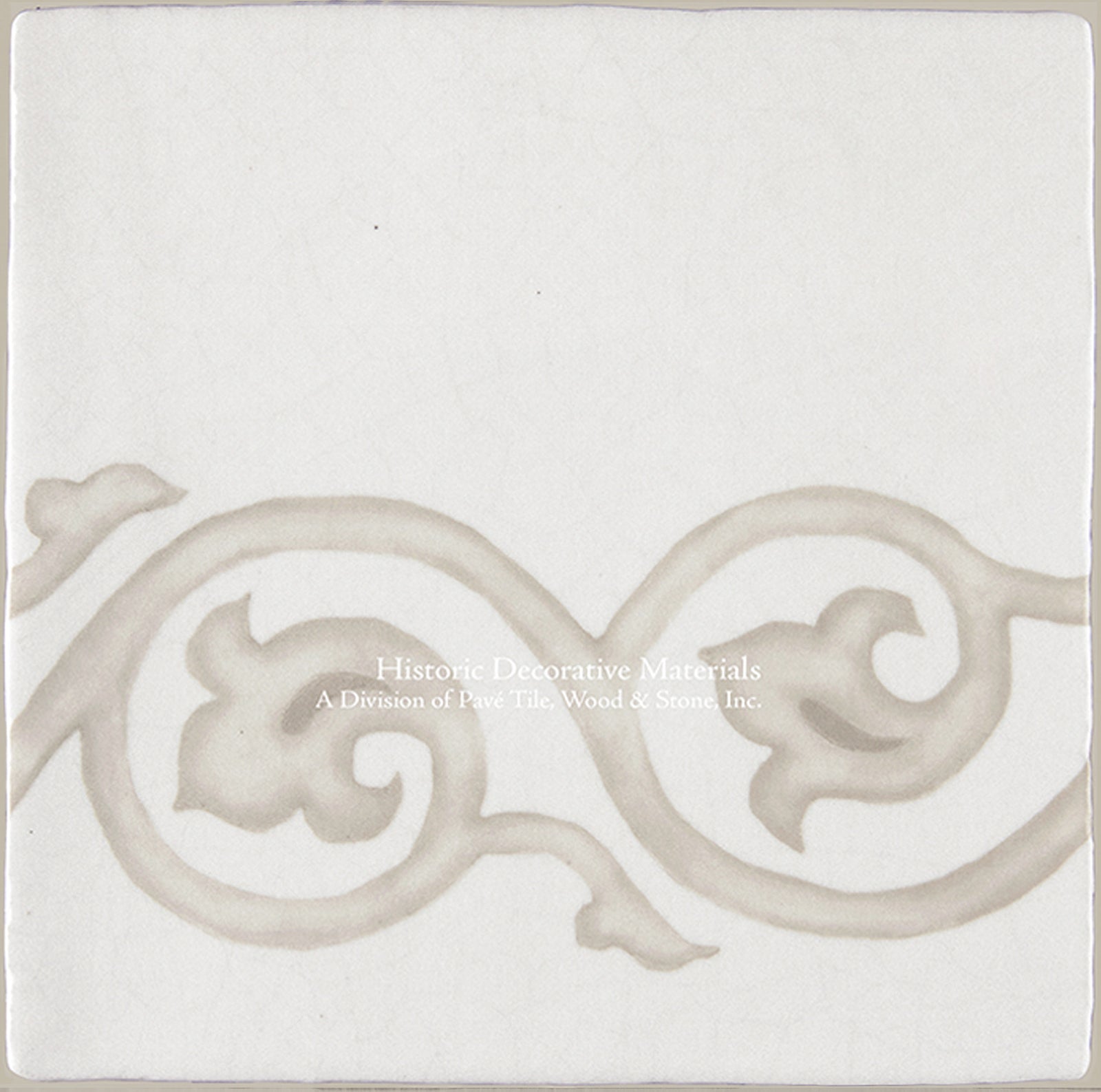 French Encaustic Decorative Wall Tile "Tulip Border"