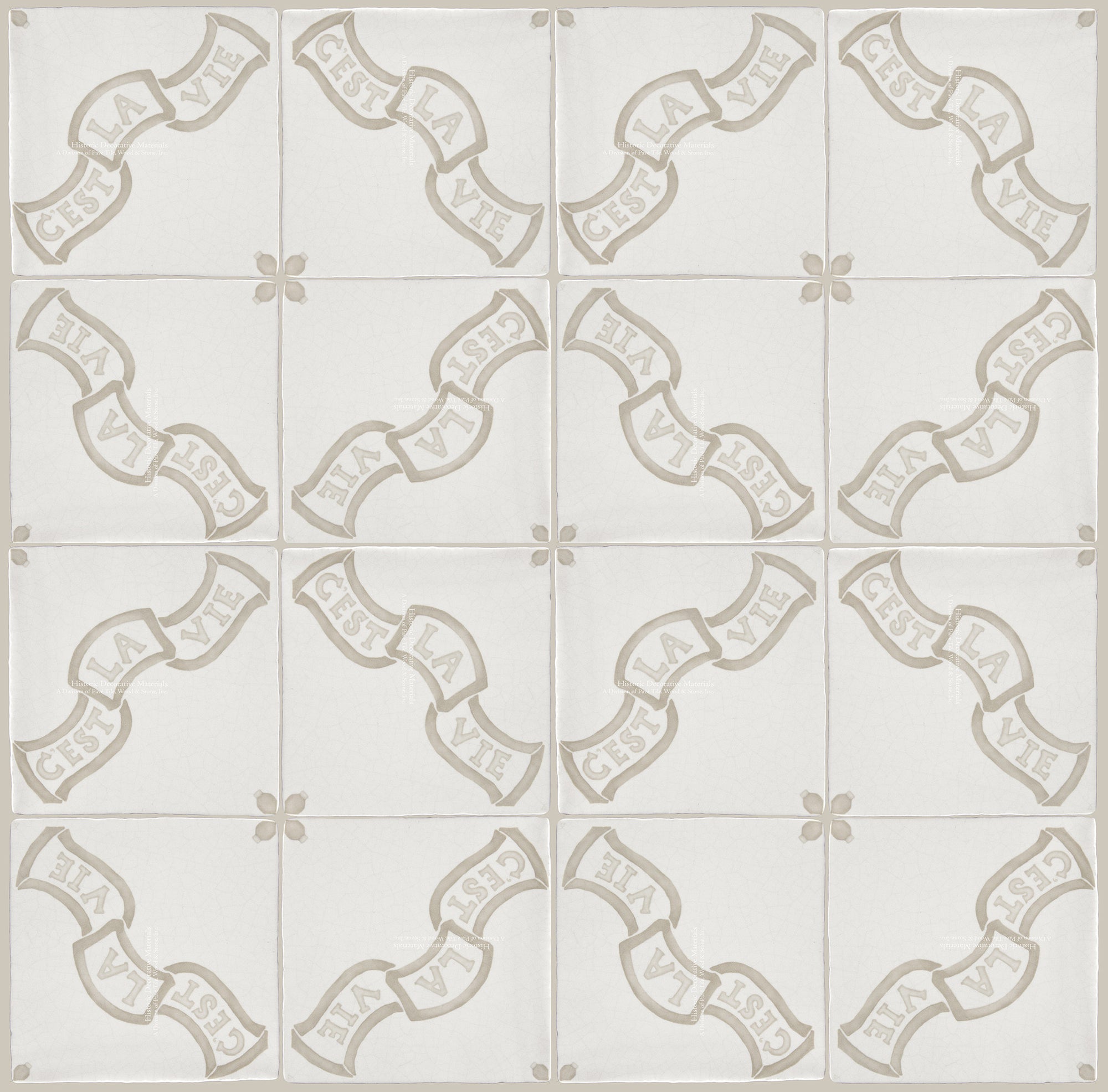 French Encaustic Decorative Wall Tile for Kitchens, Baths and Fireplace Surround Tiles