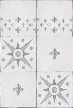 French Encaustic Decorative Wall Tile 