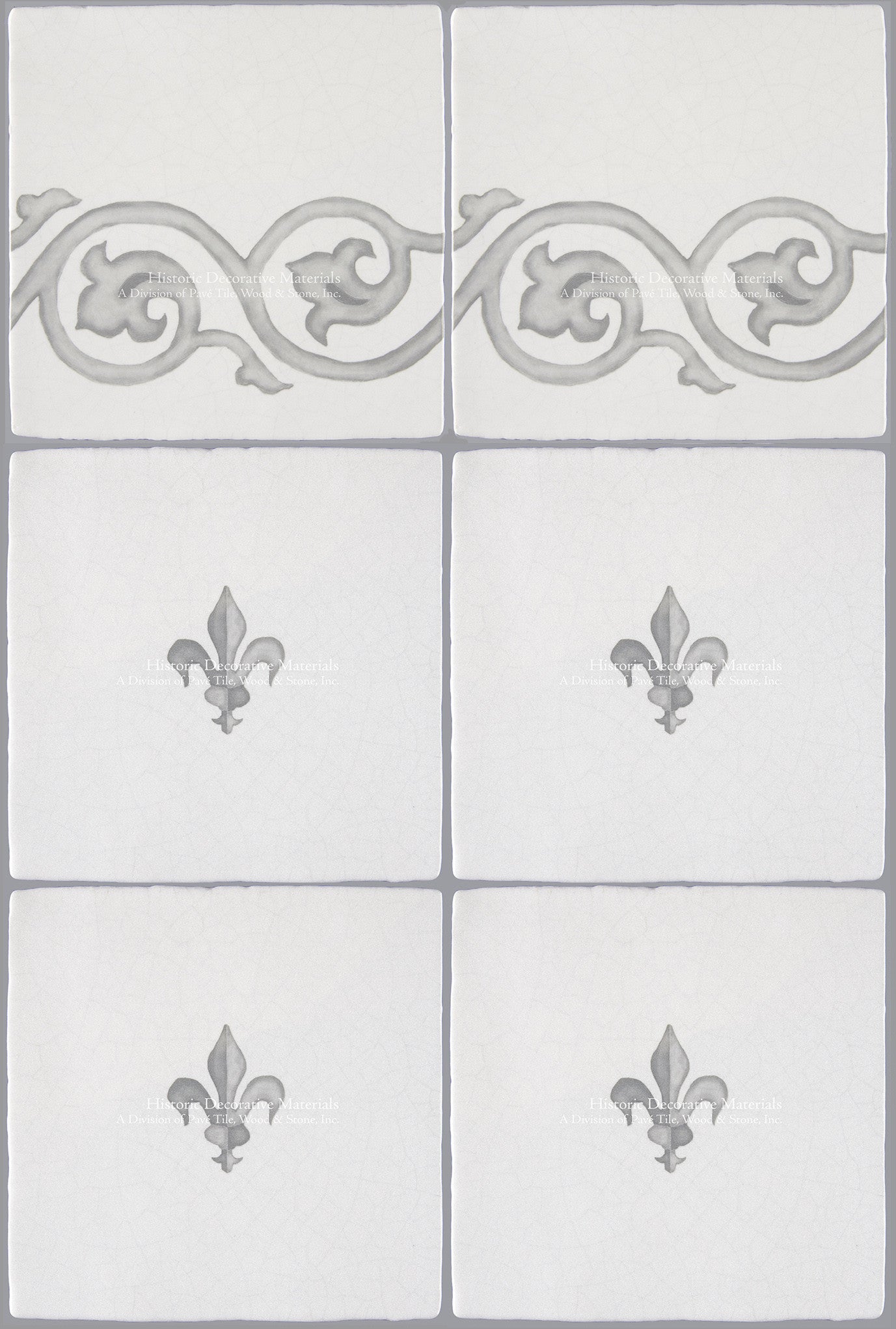 French Encaustic Decorative Wall Tile for Kitchens, Baths and Fireplace Surround Tiles