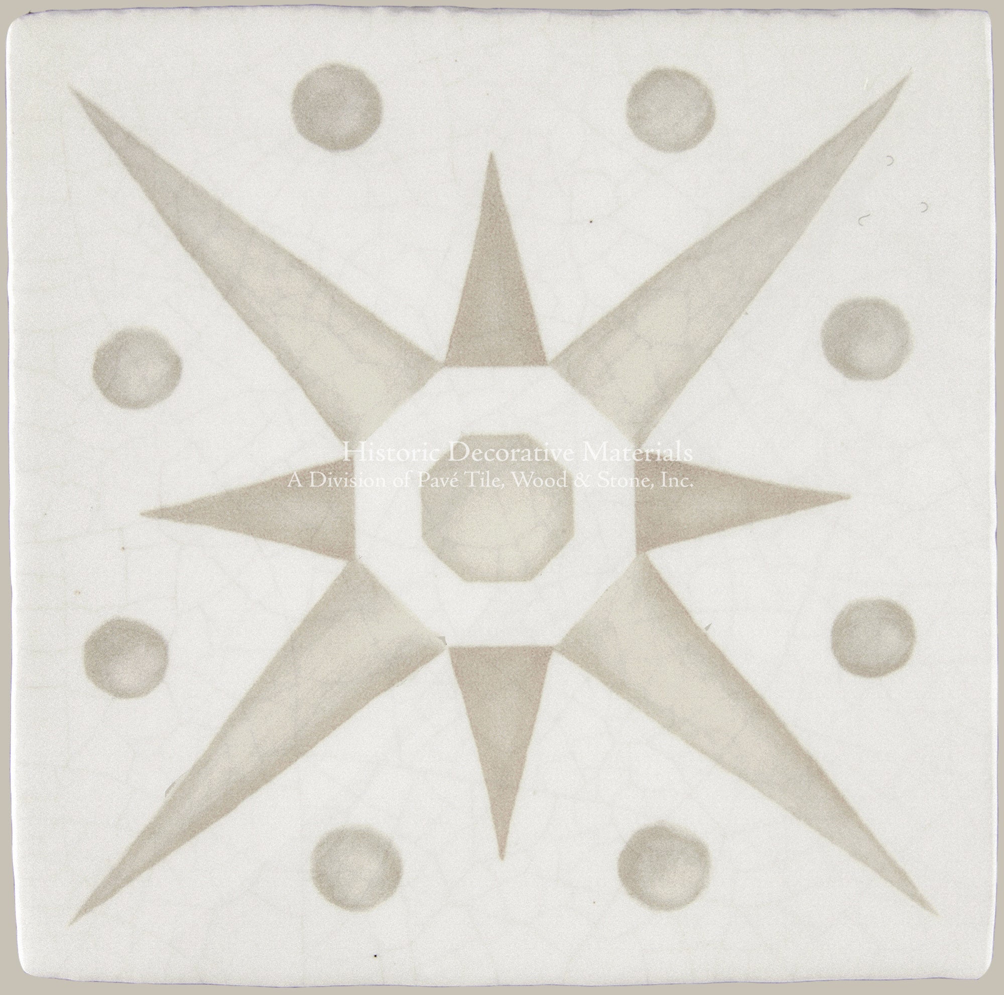 French Encaustic Decorative Wall Tile "Star"