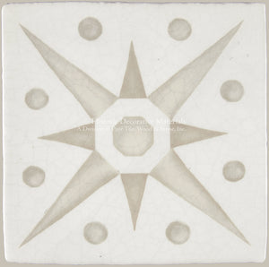 French Encaustic Decorative Wall Tile "Star"