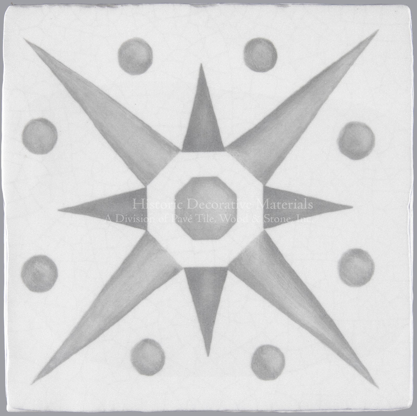 French Encaustic Decorative Wall Tile "Star"