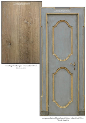 Master Crafted Antiqued Solid Wood Doors: Bleu Français et Or