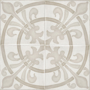 French Encaustic Decorative Wall Tile "Rosace: Fleur de Lys"