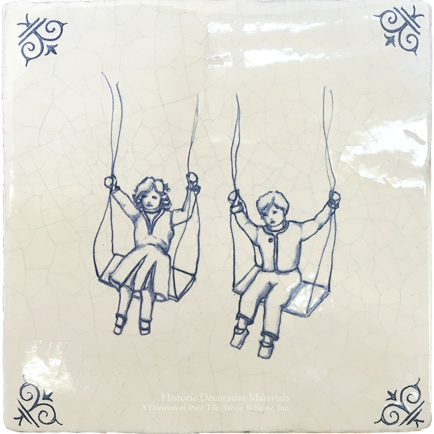 Antique Delft Tile designs like Children at Play have adorned homes for centuries.