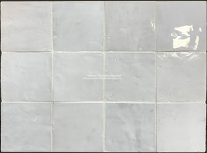 l'Art de Fez Authentic Hand Cut Moroccan Zellige Tile - Soft Powder White Zellige Tile