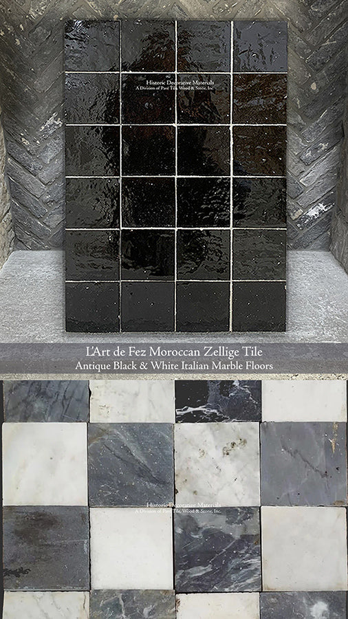 Zellige Midnight Black + Italian Marble